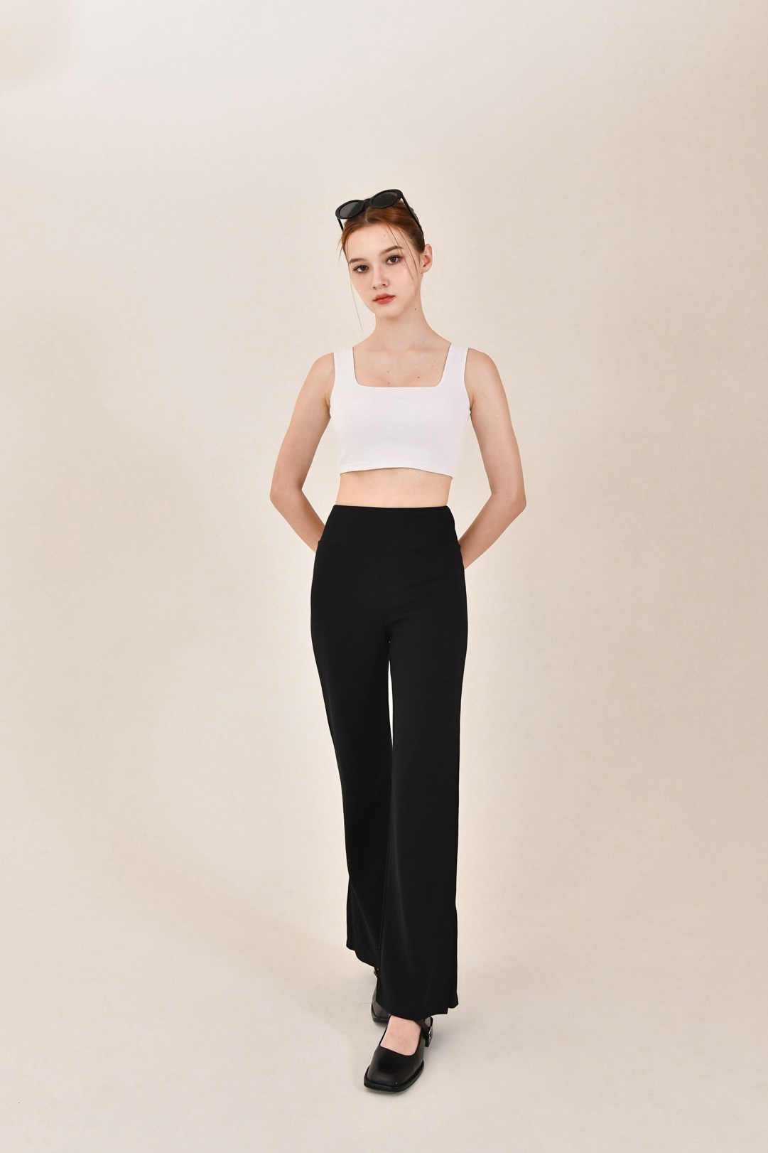 螺紋刺繡Bra top (白)